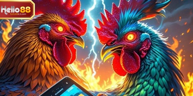 Người chơi theo dõi trận đấu và chiến kê trực tuyến